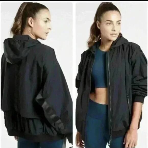 Athleta Allyson Felix Legend Oversized Jacket Black Size Medium - Picture 2 of 12
